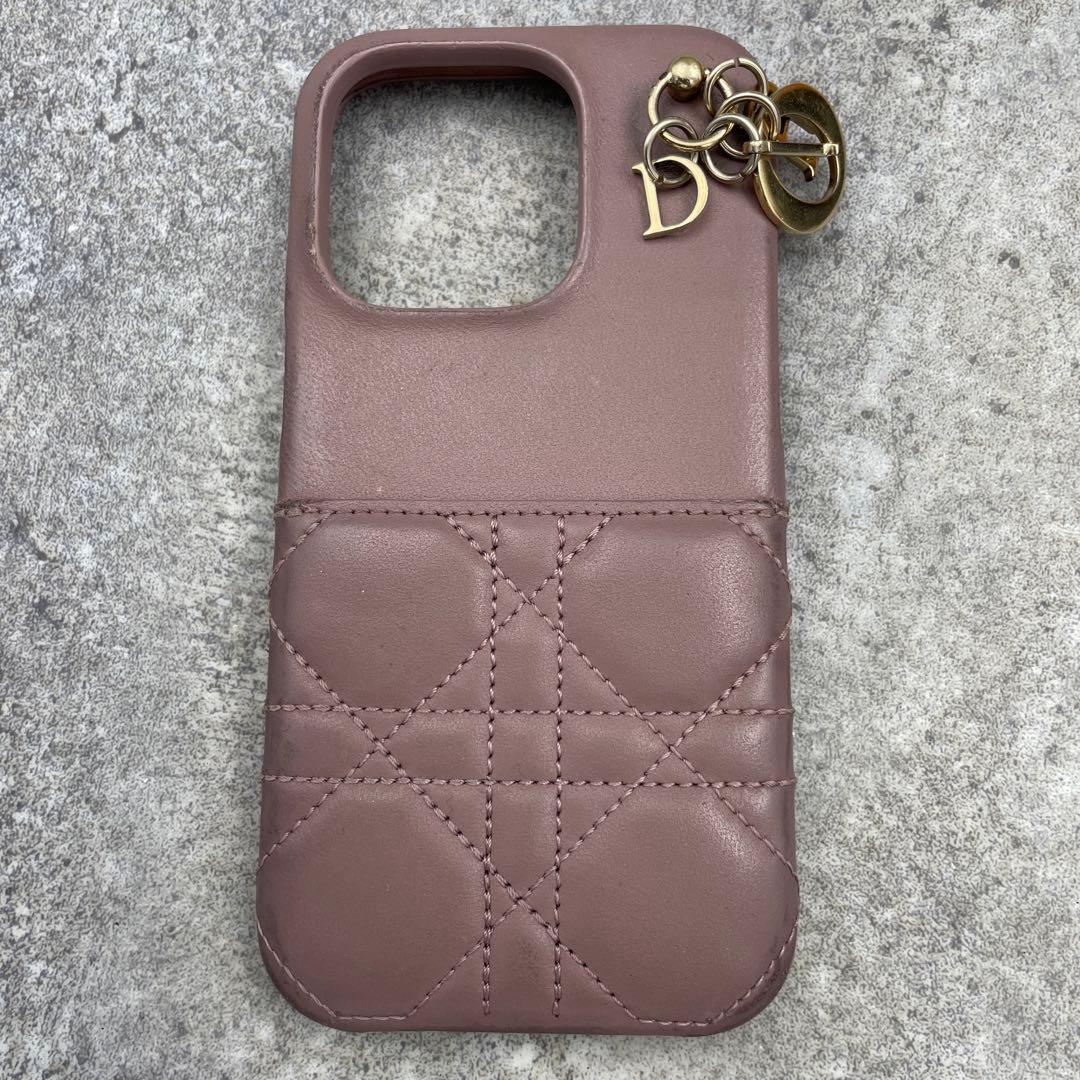 Dior ディオール iPhone 14Proケース カナージュラム　ピンク
