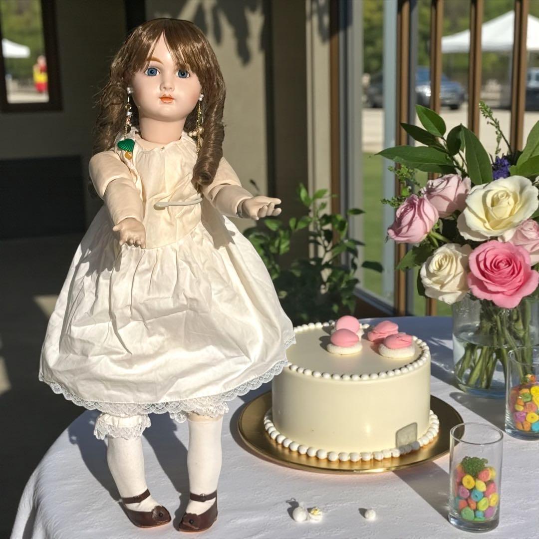 焼きみかん ビスクドール アーテー グリーン ピンク ロングドレス ボネ