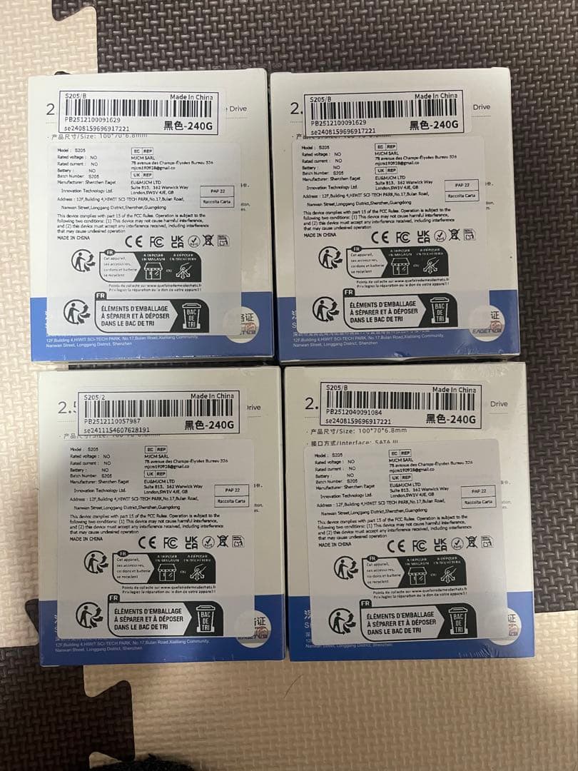 EAGET 240G 2.5インチSSD 4個セット