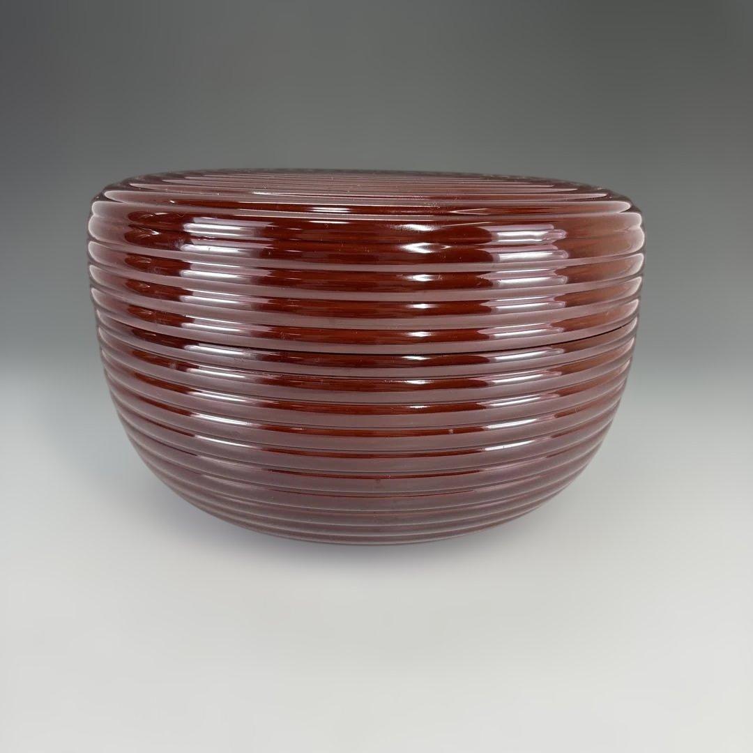 【茶道具】ロクロ目唐松食籠（紙箱）