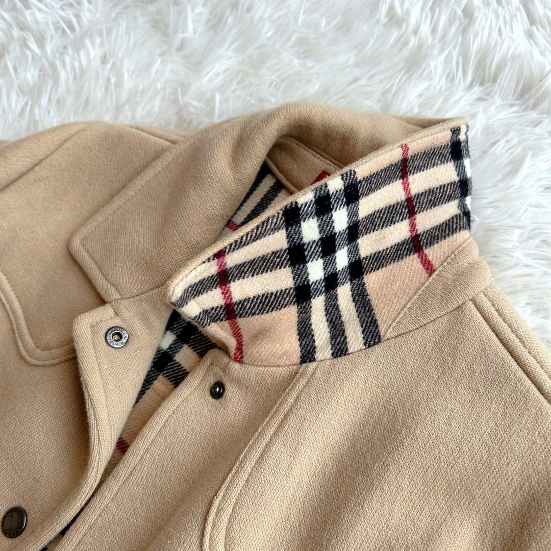 大きいサイズ✨ バーバリー　ウールコート　ノバチェック　ベージュ　刺繍ロゴ　44
