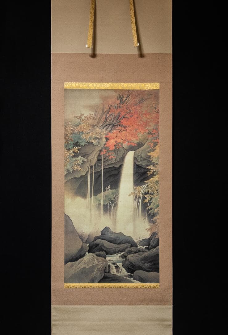 掛軸-1180　川合玉堂　日光裏見瀧　玉堂美術館監修　複製画