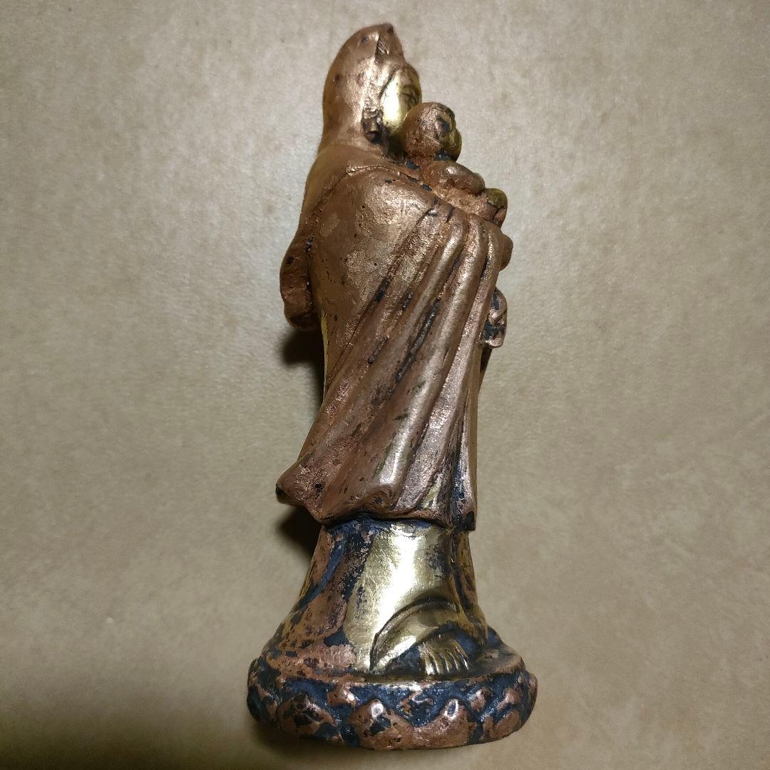 子供を抱いた観音様　慈母観音　時代物　骨董アンティーク　マリア観音No.183