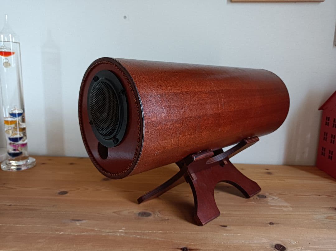 木製円筒形ウーファー スピーカー