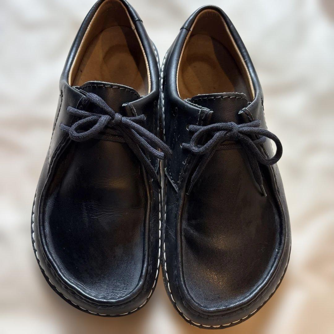 黒 レザー レースアップシューズ　パサデナ