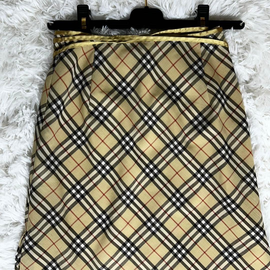 美品✨《バーバリーブルーレーベル》 ノバチェック巻きスカート 36 ペチコート
