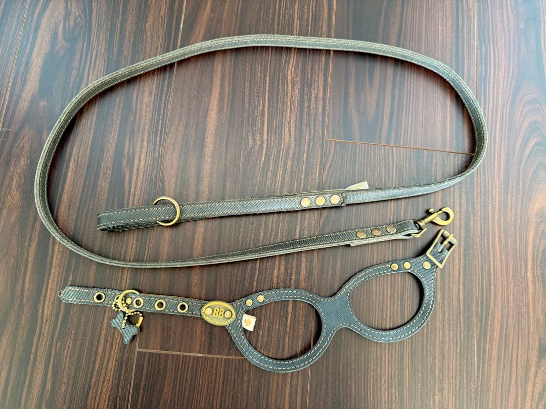 美品★ バディーベルト ２.5サイズ ハーネス リード セット ブルージーン