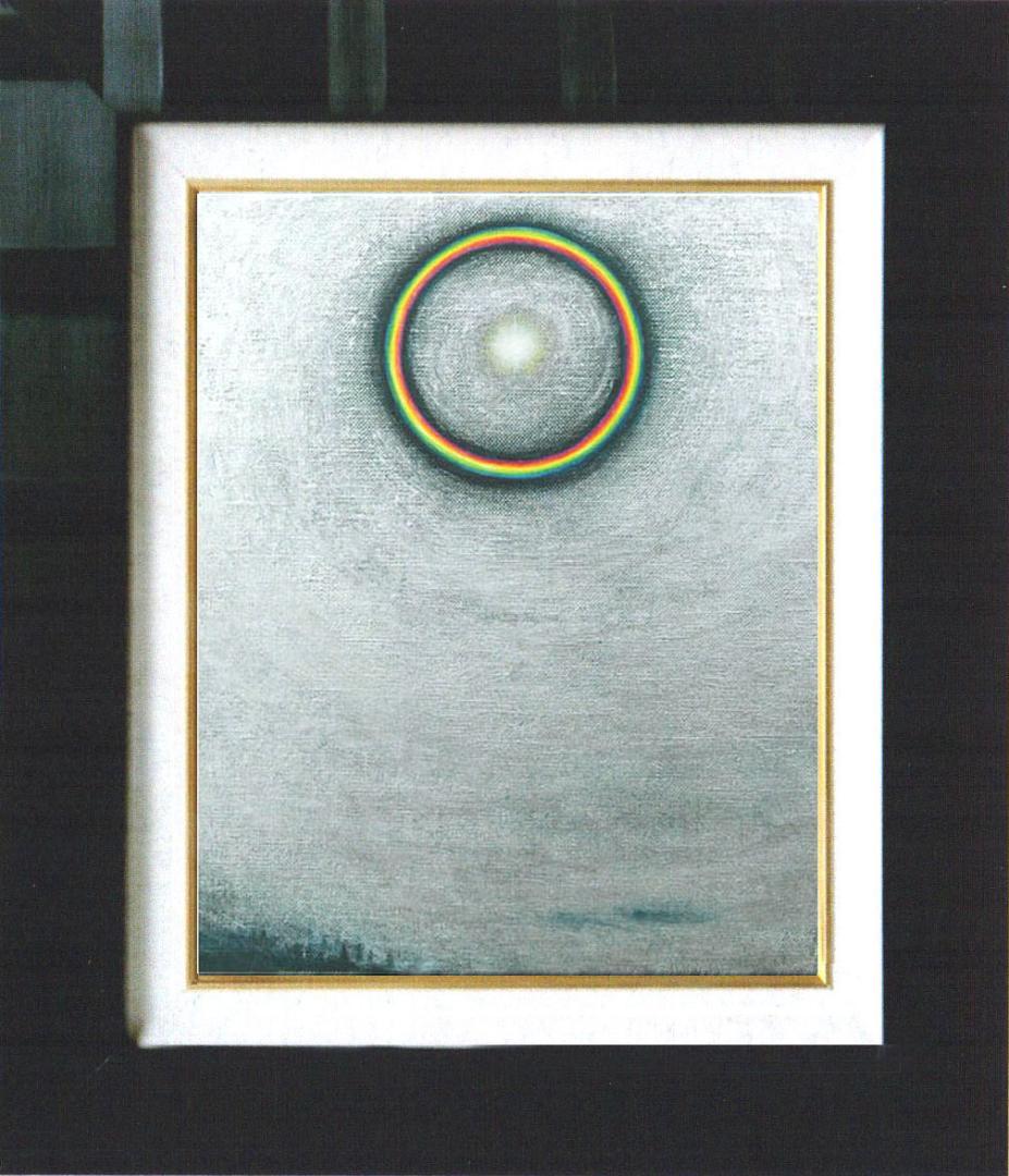 油絵 菅家令子 絵 絵画インテリア額付(黒) F3-S102023 風景祈り希望