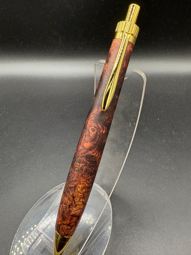 ア*ロ様 531超極上　ホンジュラスローズウッド　瘤杢　木軸シャーペン　ボールペ