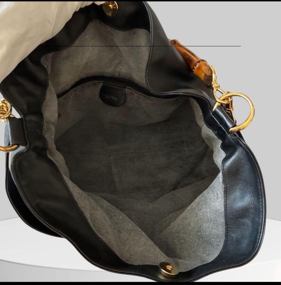GUCCI 2way バンブー ショルダーバッグ ブラック