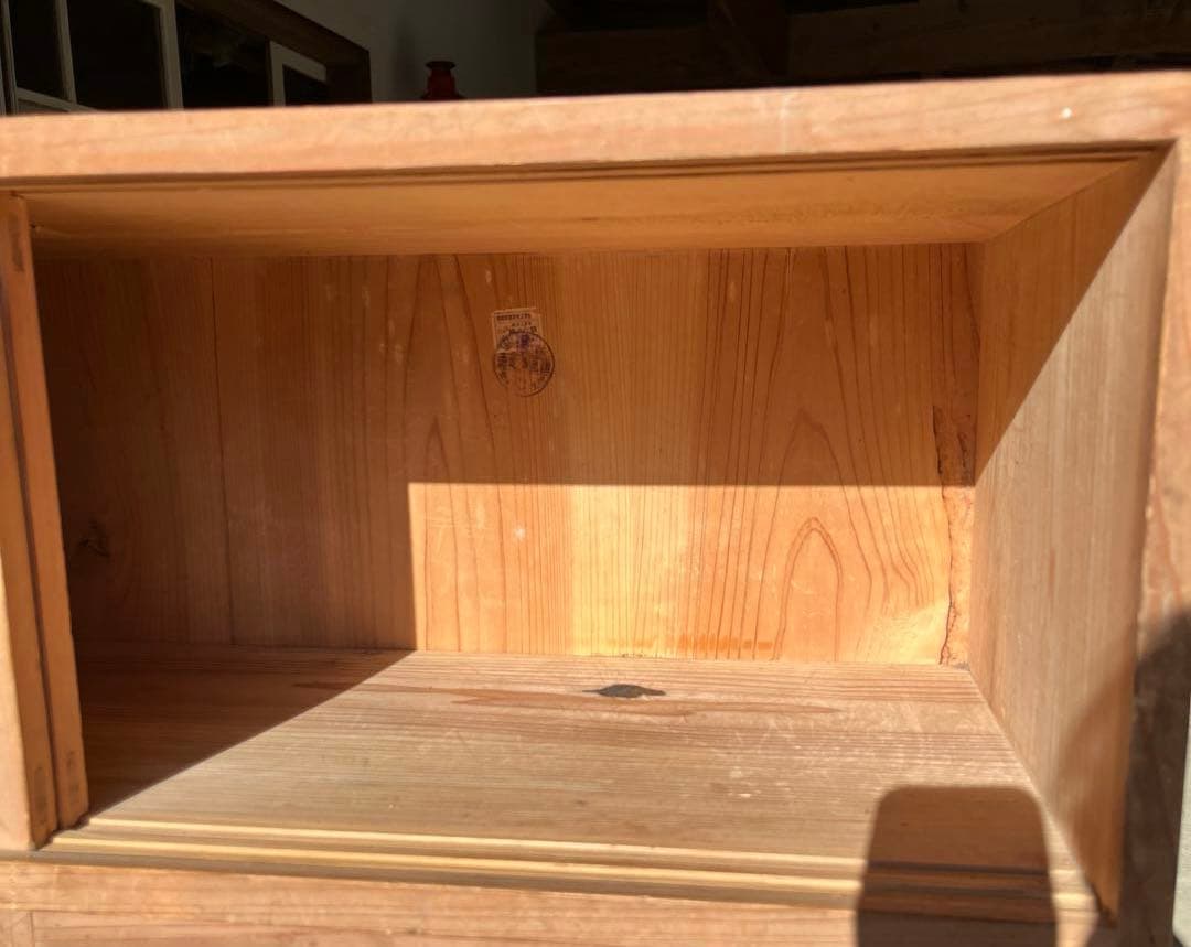 送料込　昭和レトロ　古民家　木製下駄箱　棚　引き戸　キャビネット　アンティーク