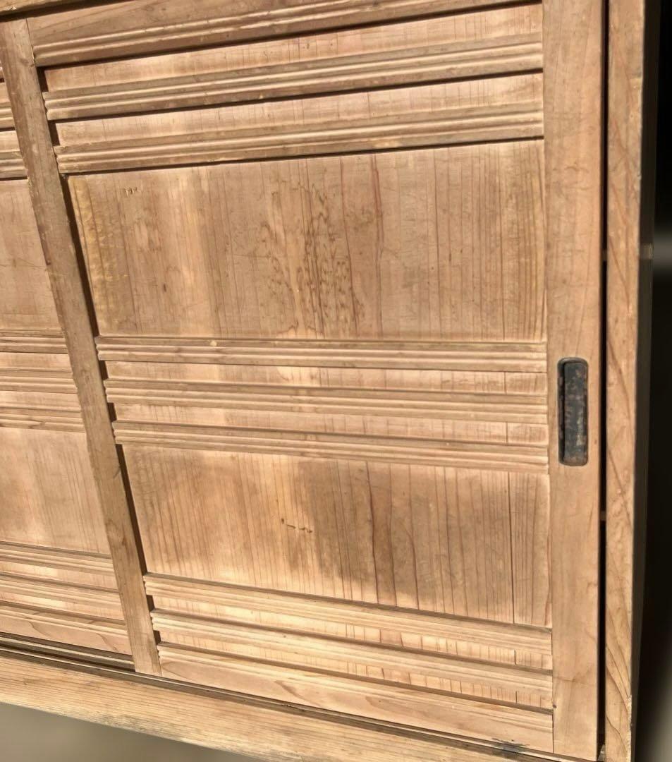 送料込　昭和レトロ　古民家　木製下駄箱　棚　引き戸　キャビネット　アンティーク