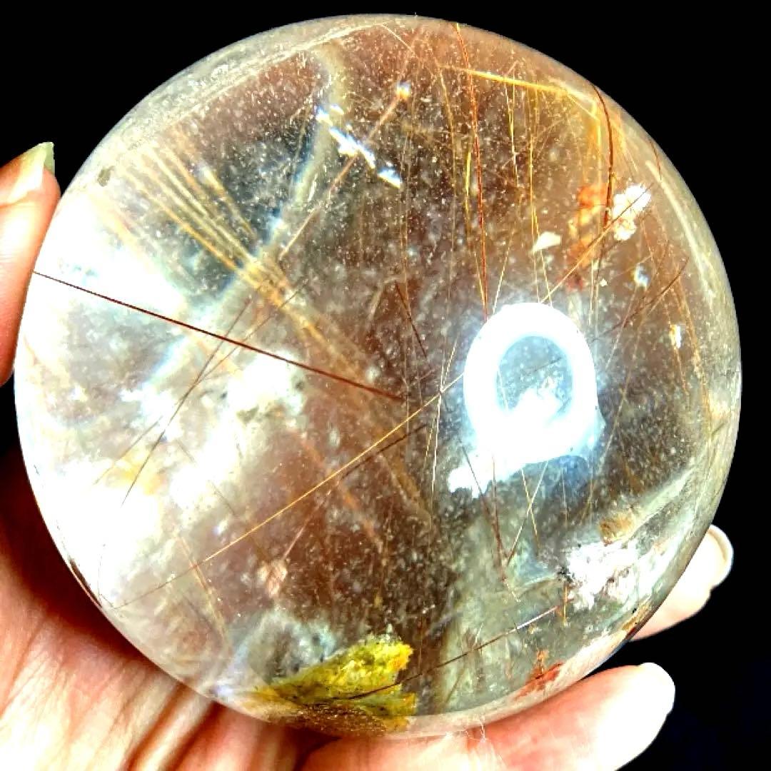 超特大　83mm ゴールドレッドブロンズルチルクォーツ　針水晶　パワーストーン