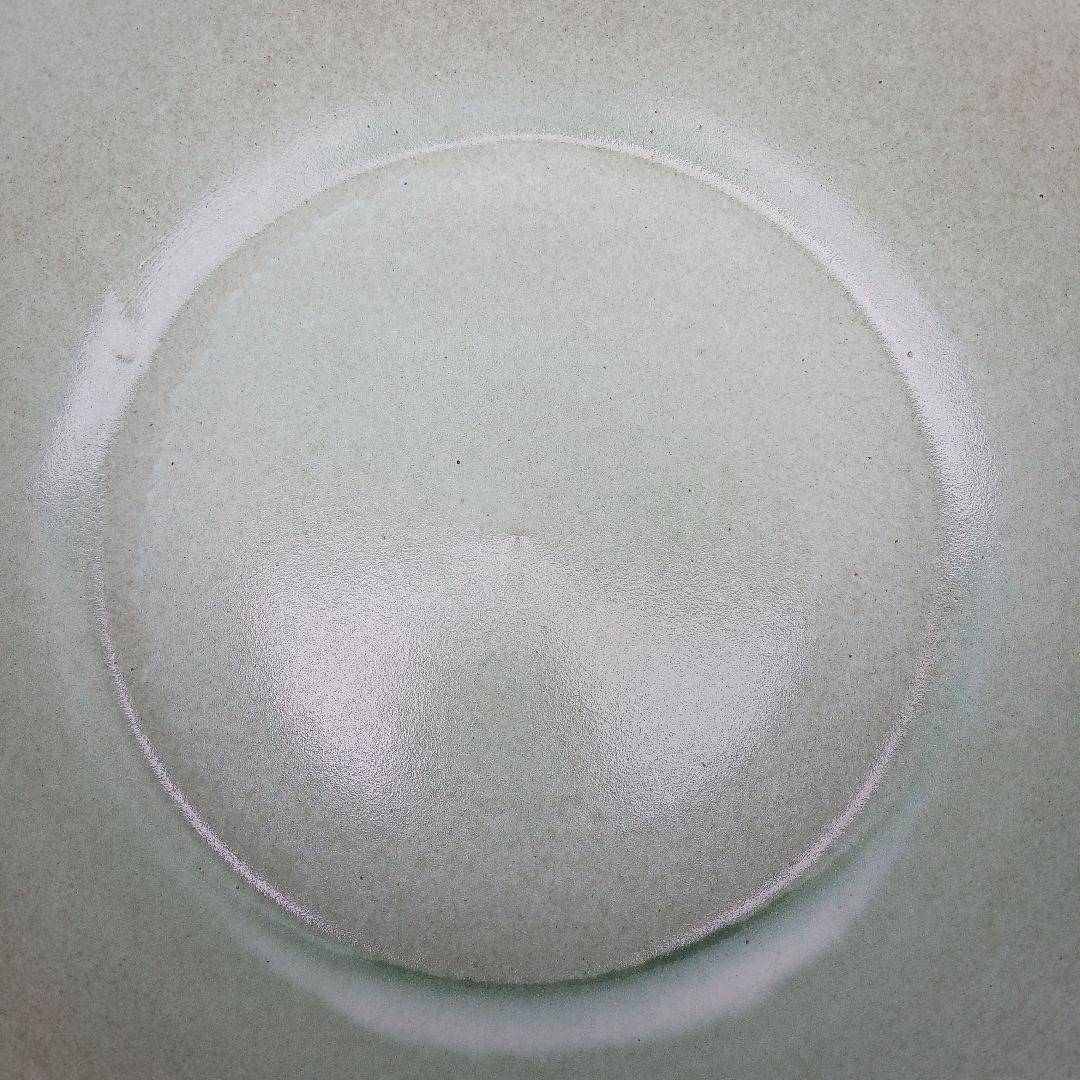 新品　∅50　陶器　睡蓮鉢　特大　難有　メダカ鉢　手造り　青＆緑色　高級　LLB