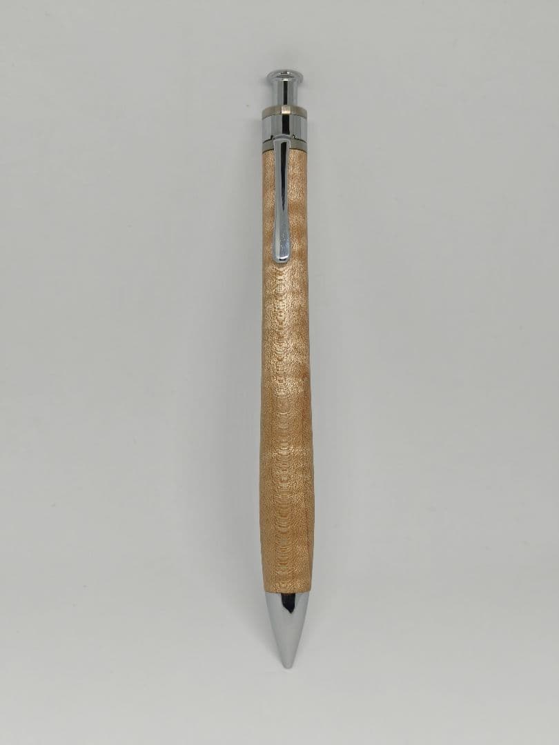 工房楔　楓　ちぢみ杢　真鍮パイプ シャープペンシル