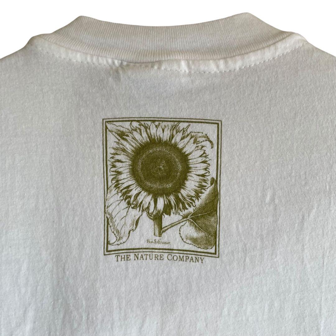 90s flos solis maior Tシャツ アート 向日葵 白 S