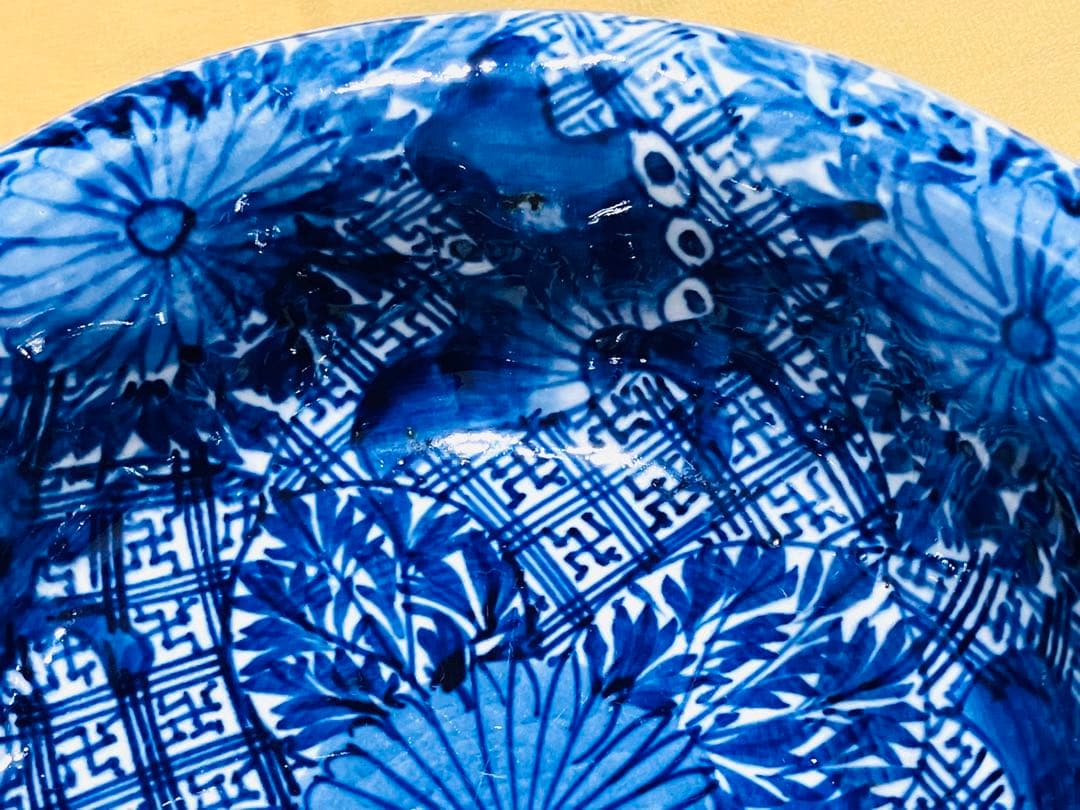 古伊万里 アンティーク 染付 三ツ揃 鉢 皿 時代物 蔵出し 骨董 ベロ藍