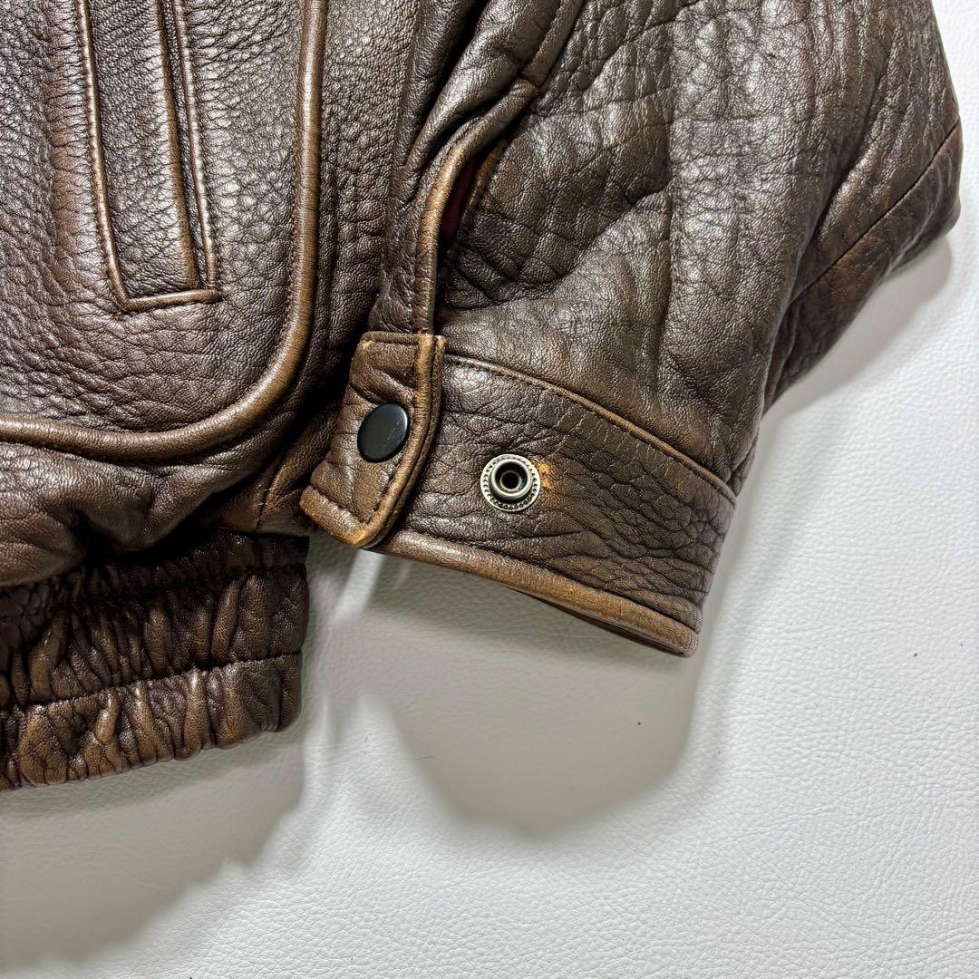 G-1 A-2 ラムレザー フライト ジャケット ブラウン ライナー付き L相当