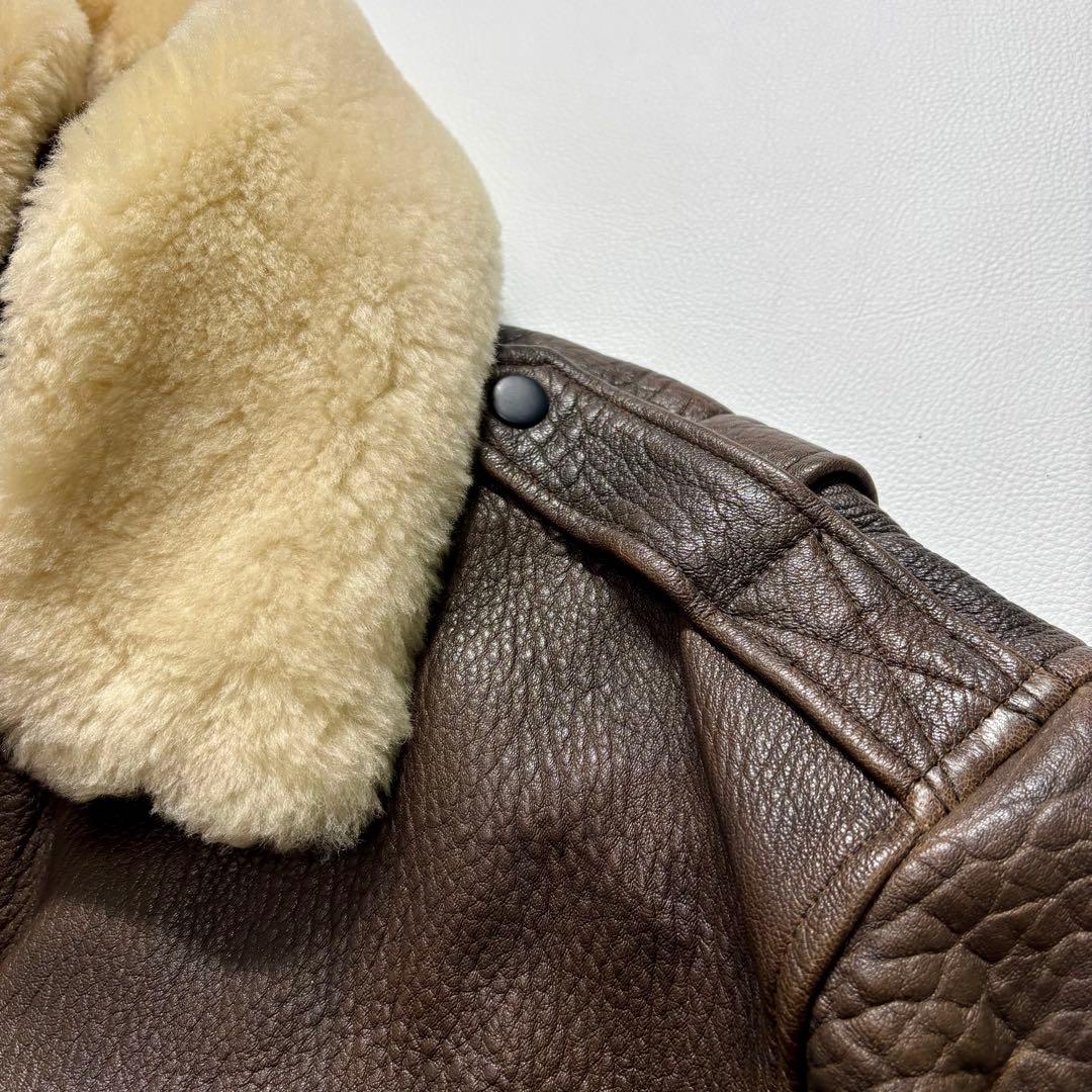 G-1 A-2 ラムレザー フライト ジャケット ブラウン ライナー付き L相当