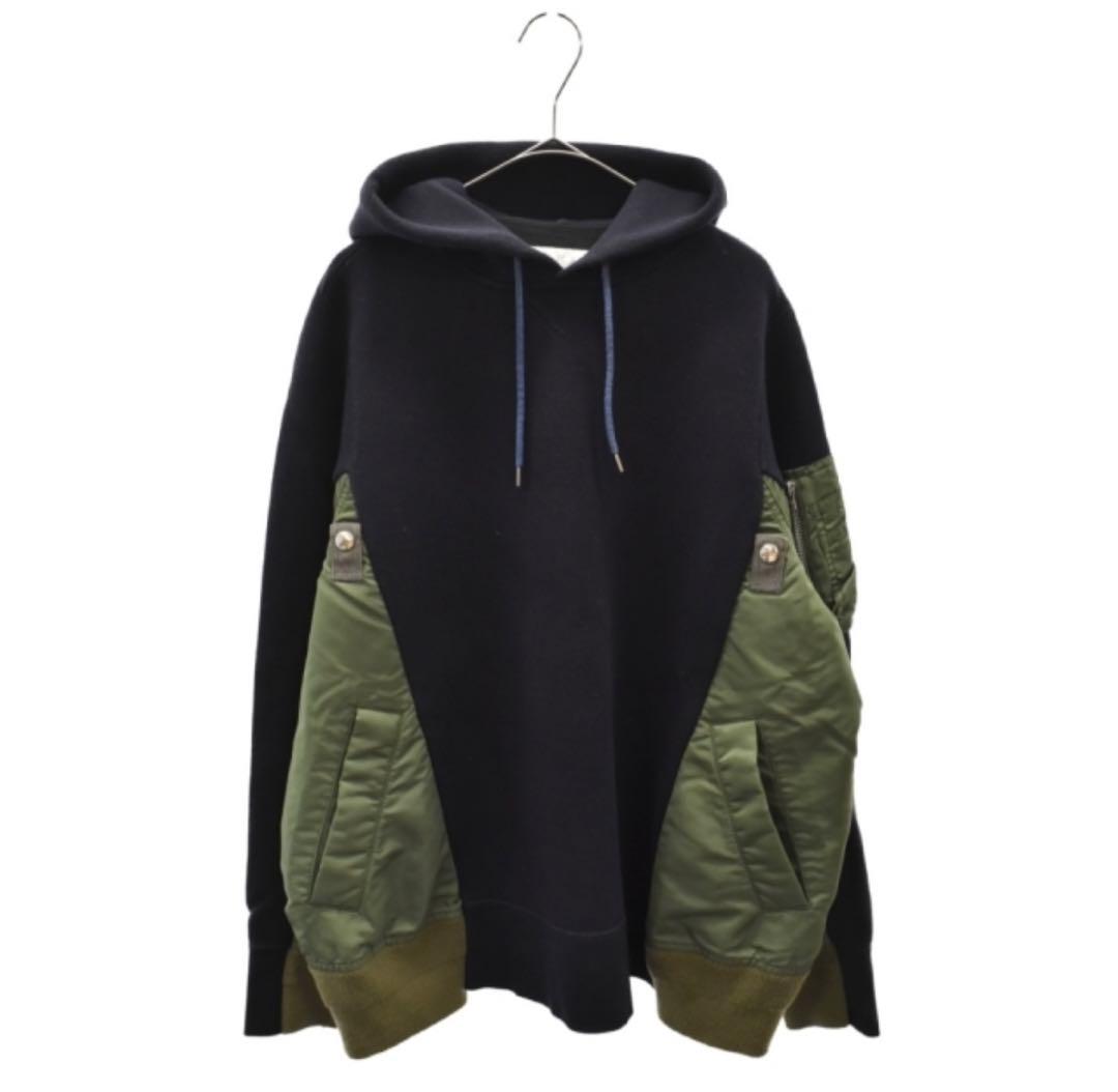 Sacai サカイ Sponge Sweat x MA-1 Hoodie