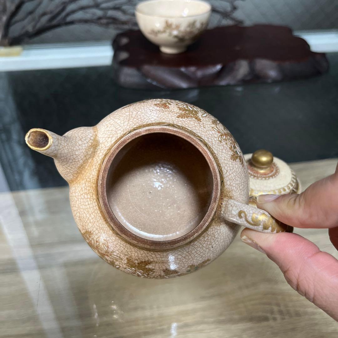 骨董　古薩摩　薩摩焼　精密絵付け　画作品　急須　茶器　湯呑み　各１客２種