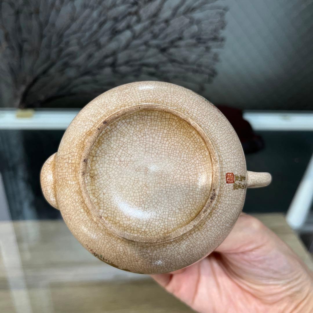 骨董　古薩摩　薩摩焼　精密絵付け　画作品　急須　茶器　湯呑み　各１客２種