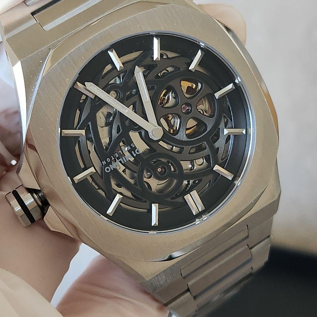 D1 MILANO スケルトン リスタイリング自動巻き腕時計