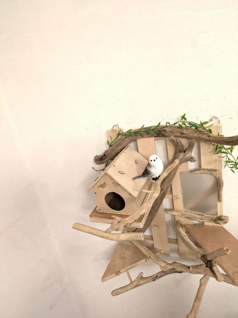 バードアスレチック　流木　壁掛け 止まり木 36バードトイ　バードジム