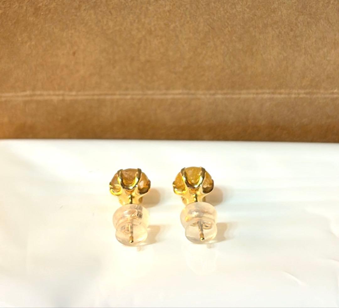 m*n様 ルチルクォーツ ピアス K18 ベリテ