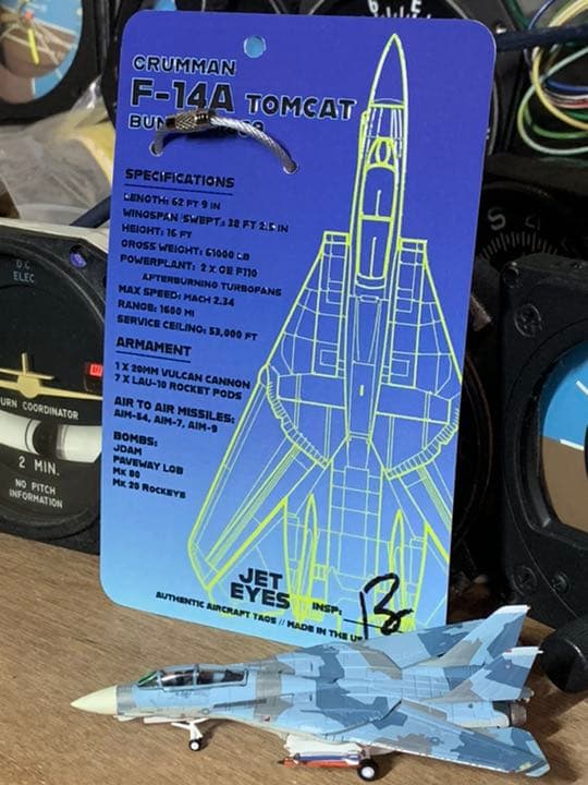 TOPGUN F-14 トムキャット 実機 タグ キーホルダー トップガン