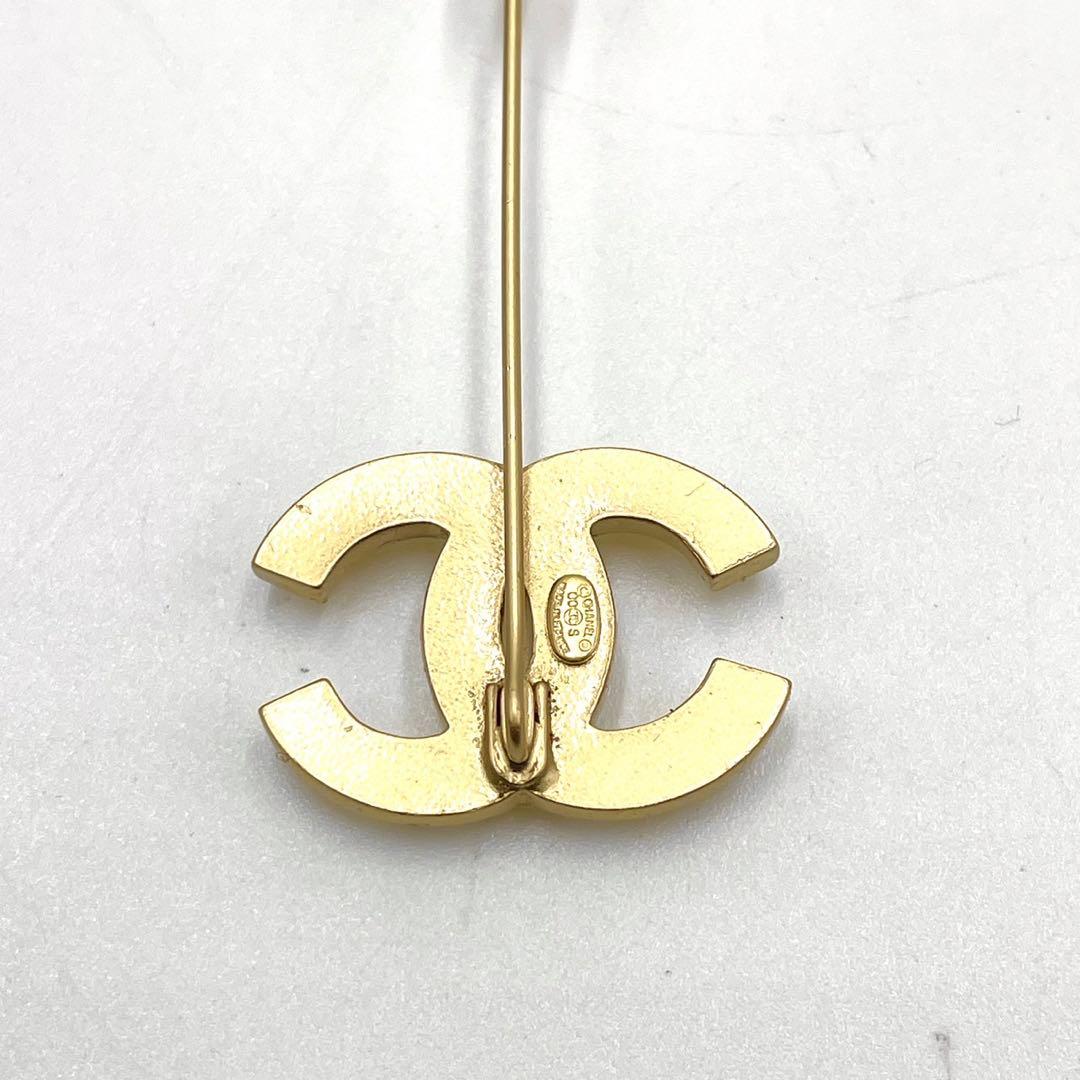 【美品】CHANEL ココマーク パール ピン ブローチ ゴールド 00S