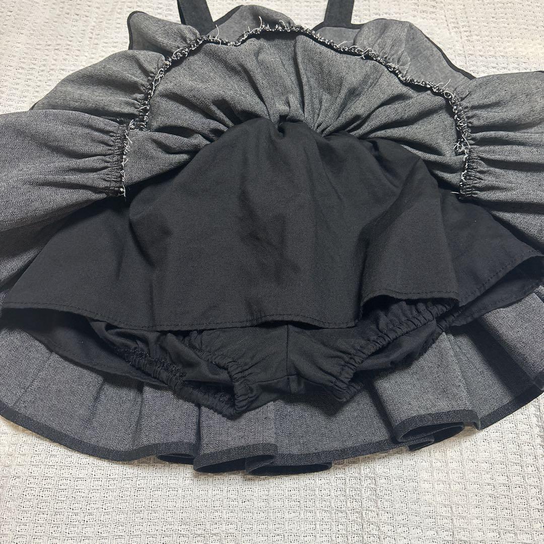 スカート Wonny Ribbon Black denim skirt M
