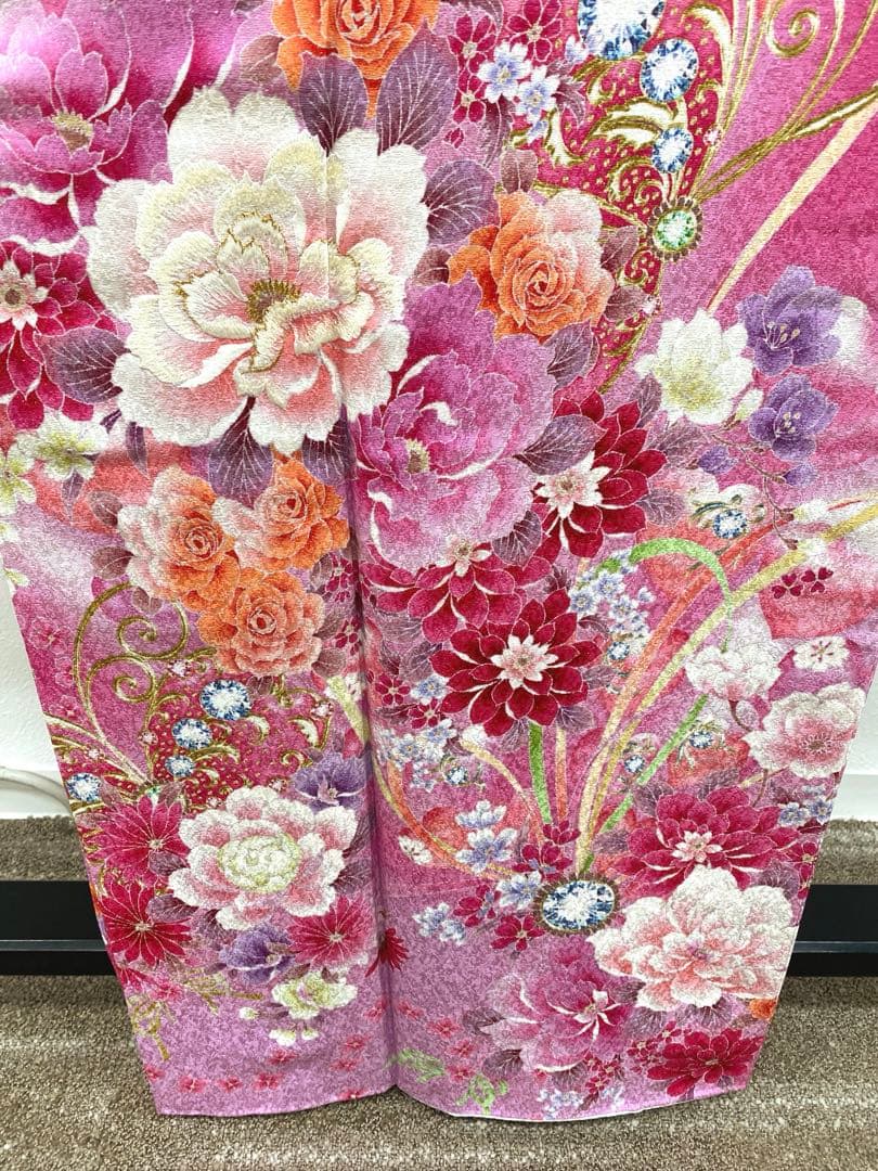 ブランド振袖 Angel Heart 銀通し 刺繍 身丈157cm 撥水加工済