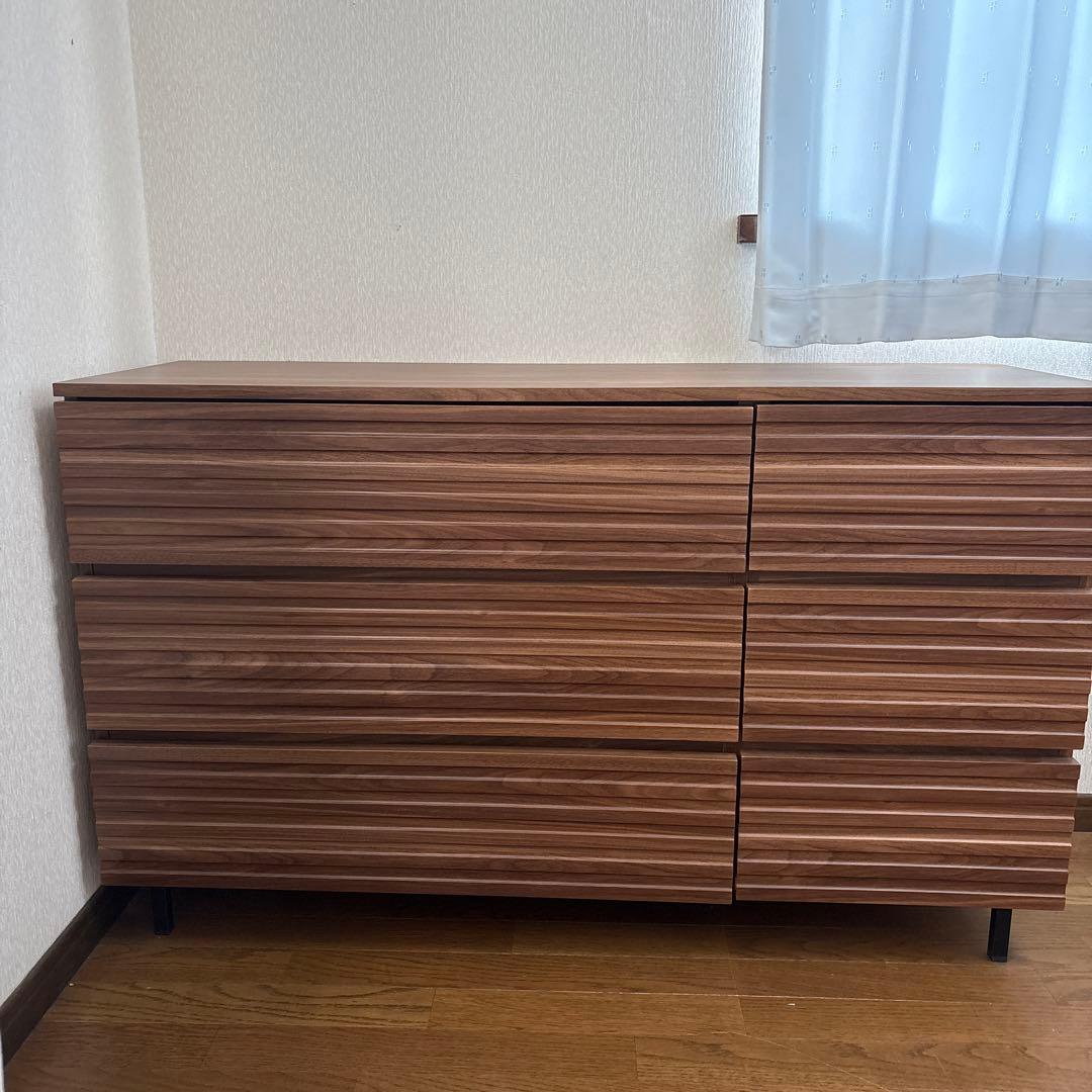 チェストタンス洋服収納クローゼット ローチェスト木目調スチール脚