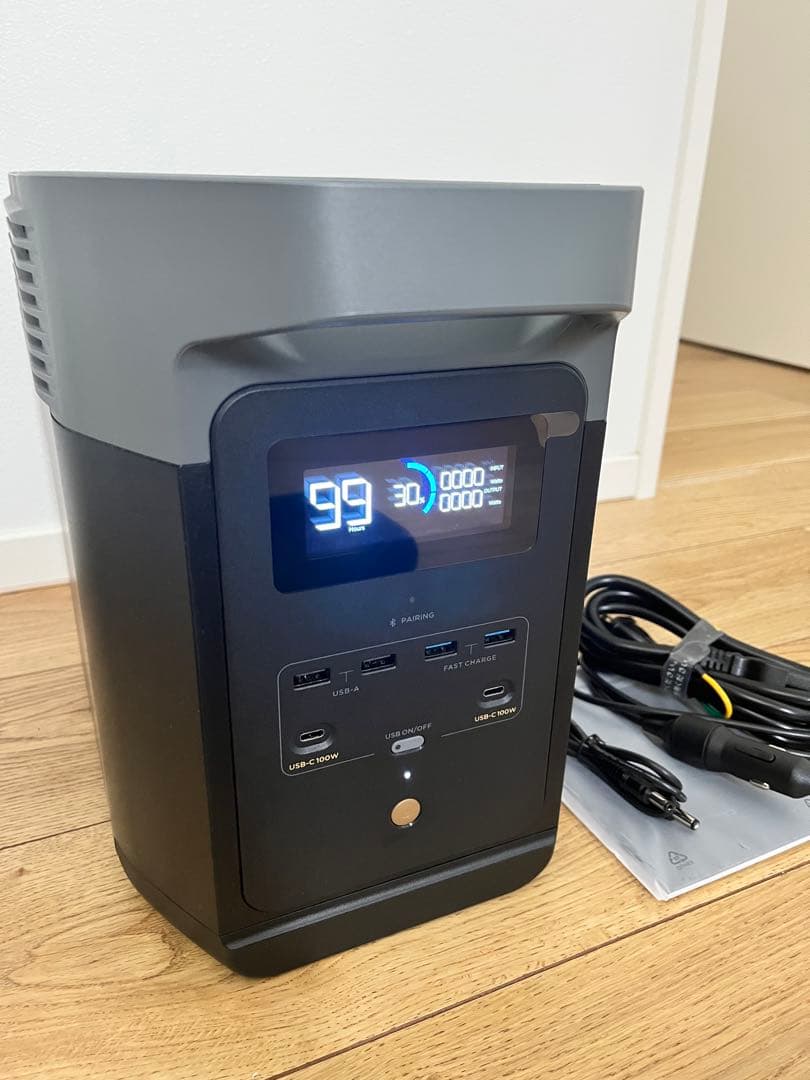 ポータブル電源 デジタル表示 USB AC出力　eco flow DELTA2