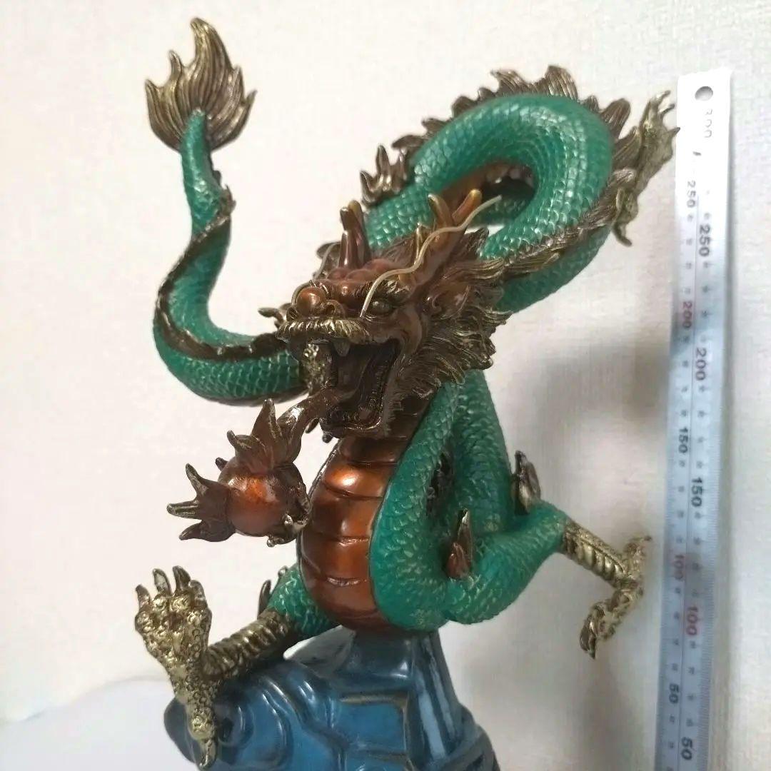 定価１９万　中国、工芸品　四季龍神　置物　風水　強運、豪運　金属　龍神　置物