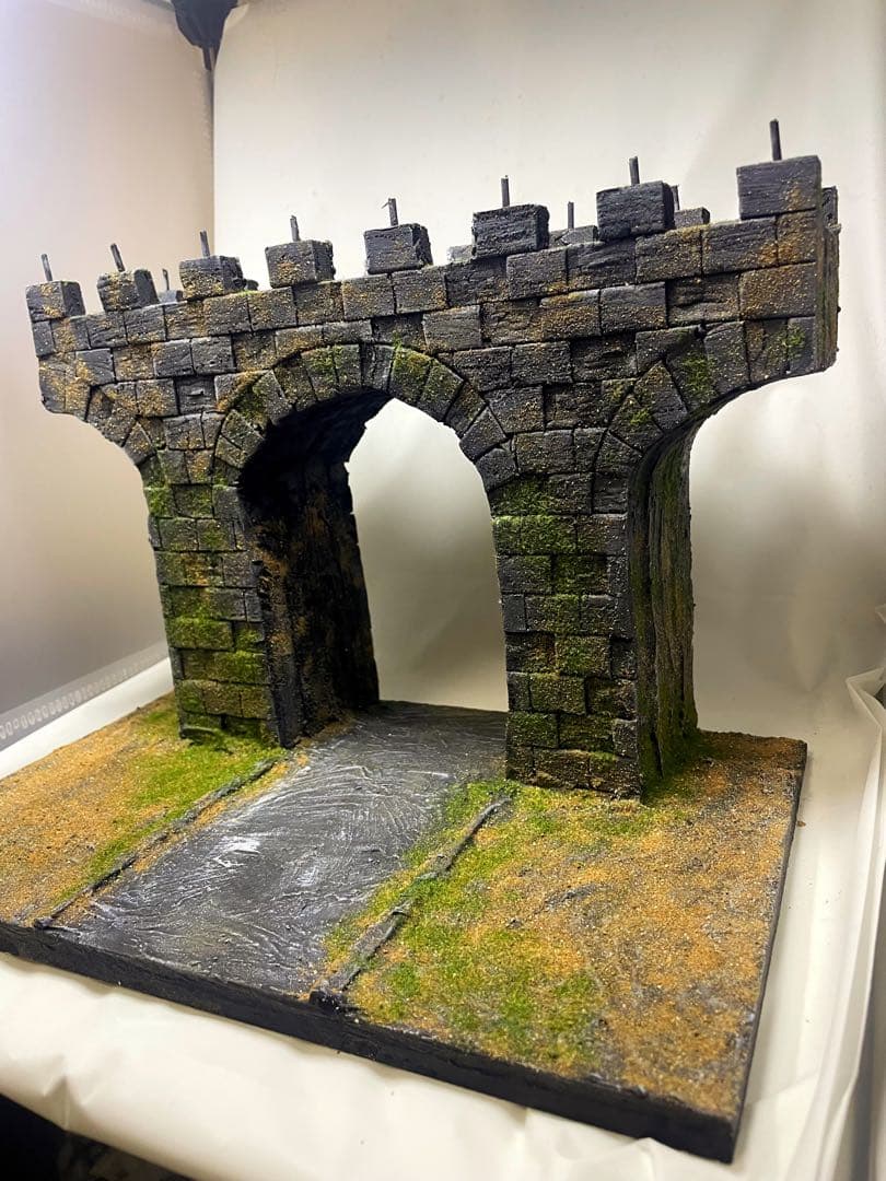 ジオラマベース　251205 アーチ型石造りの橋 模型 Diorama