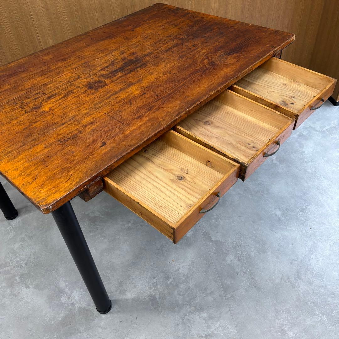 【リメイク】 ビンテージ ワークテーブル／ダイニングテーブル