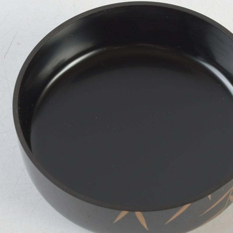 茶道具　 加賀蒔絵師　中村孝也作　川蝉蒔絵　中棗　共箱　V　9571