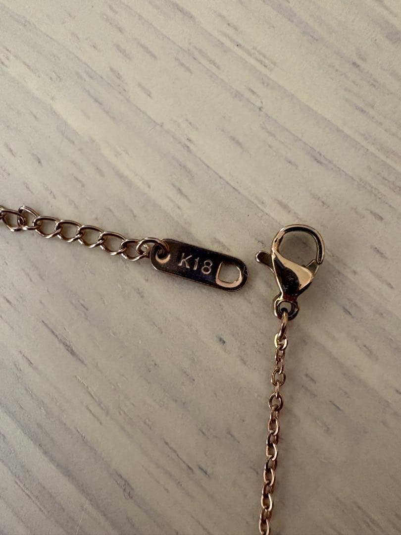 K18ゴールド アンクレット クリアストーン