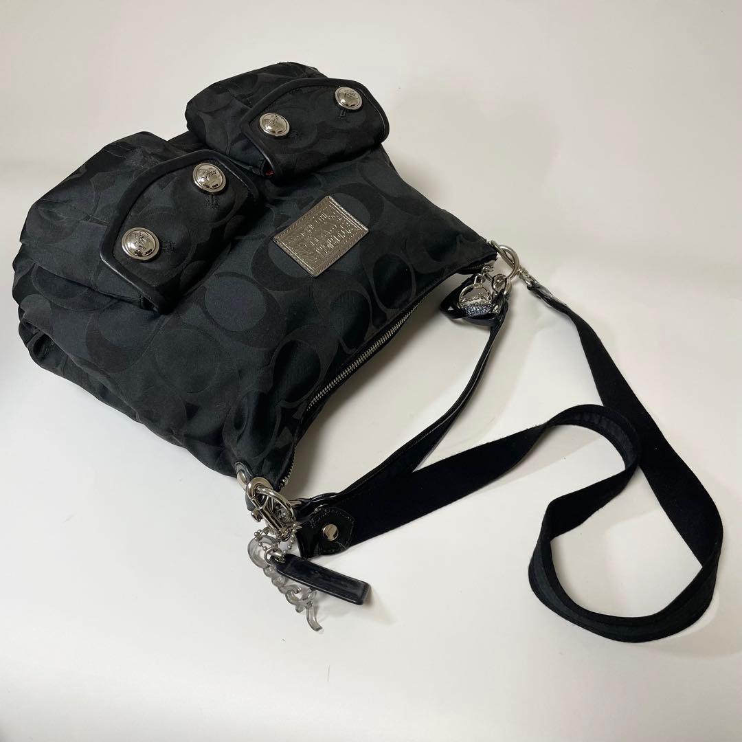 美品✨COACH ショルダーバッグ poppy 2way 大容量 黒 y2k