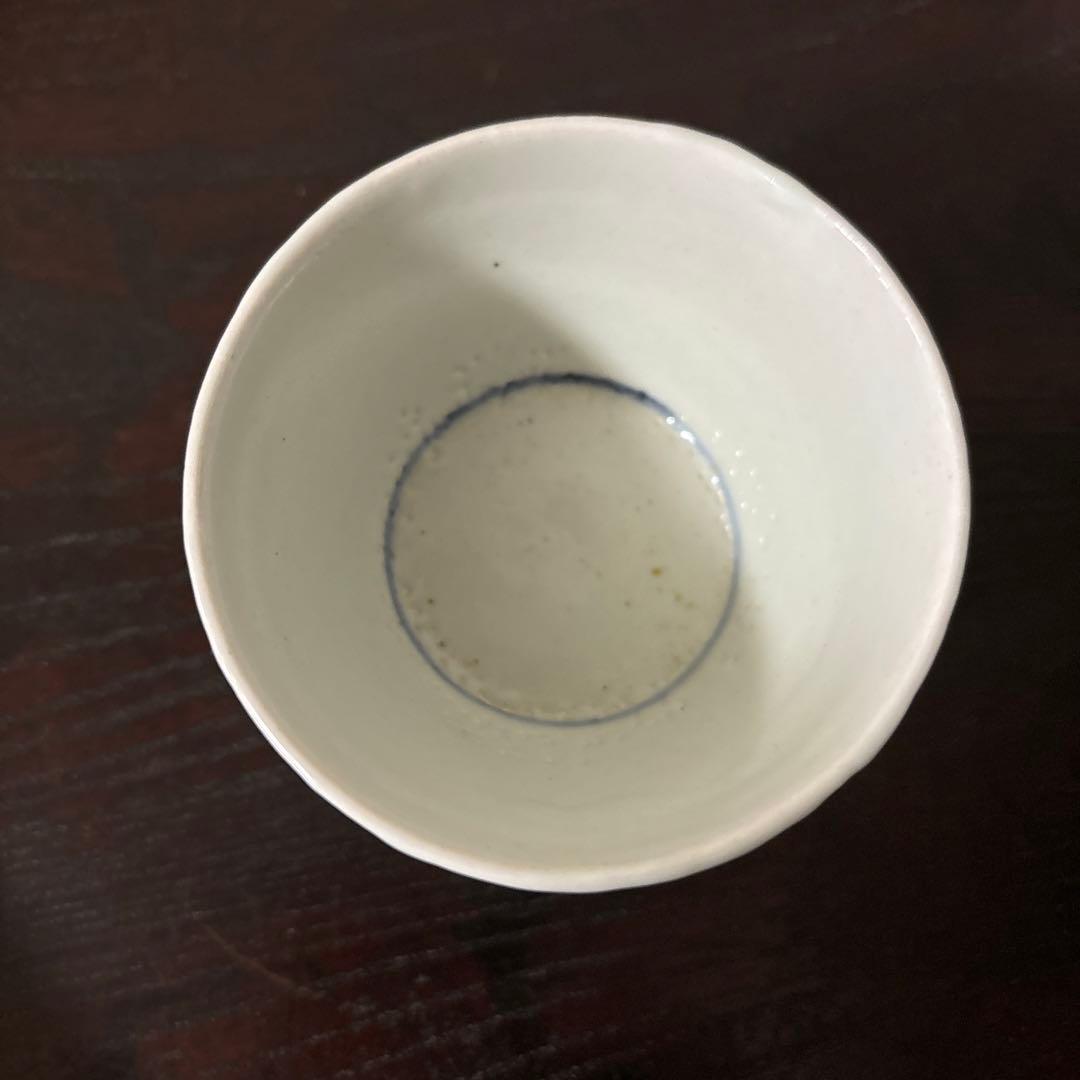 古伊万里染付丸文蕎麦猪口　生掛け　くらわんか　江戸前期　白磁　検:白洲正子　李朝
