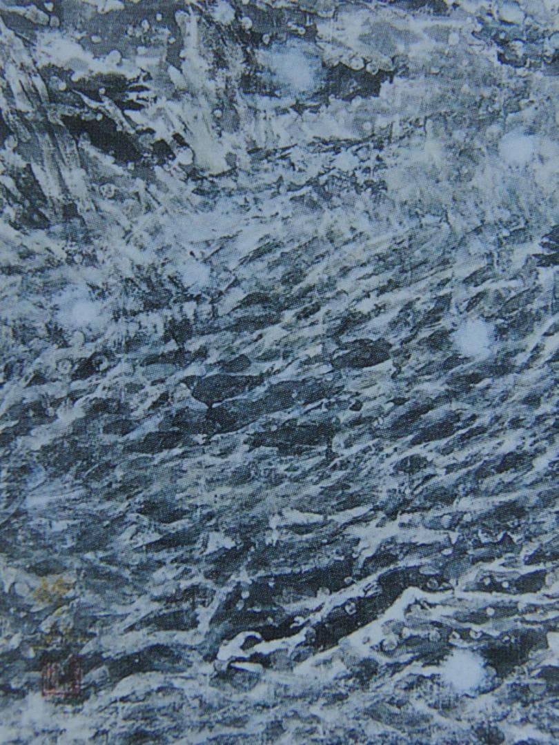 小柳種世、【初雪】、希少な額装用画集より、新品額装付、状態良好