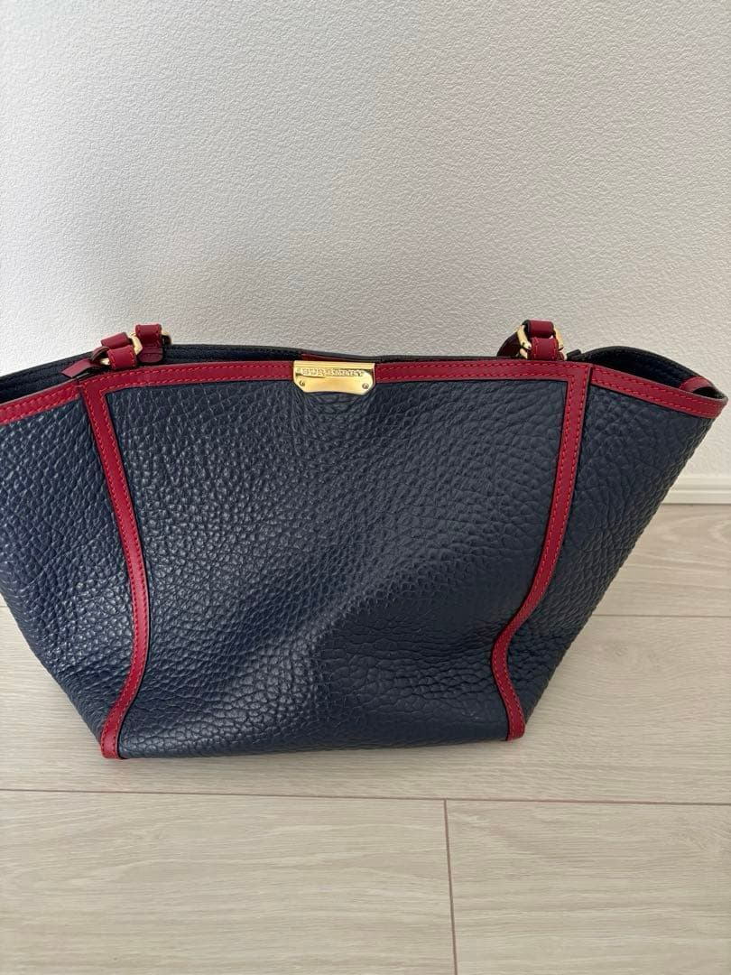 Burberry ネイビー レッド トートバッグ