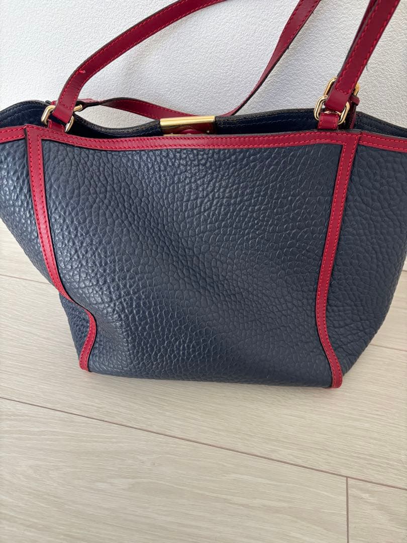 Burberry ネイビー レッド トートバッグ