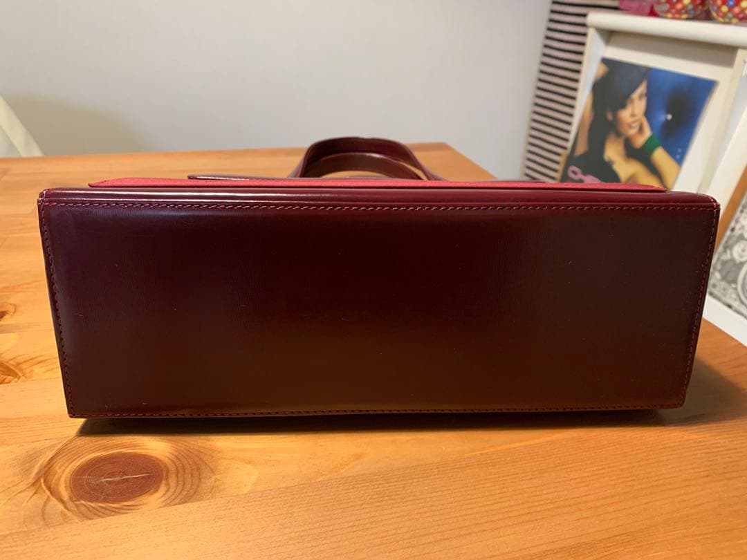 美品 イヴ サンローラン ヴィンテージ YSL バーガンディ レザー