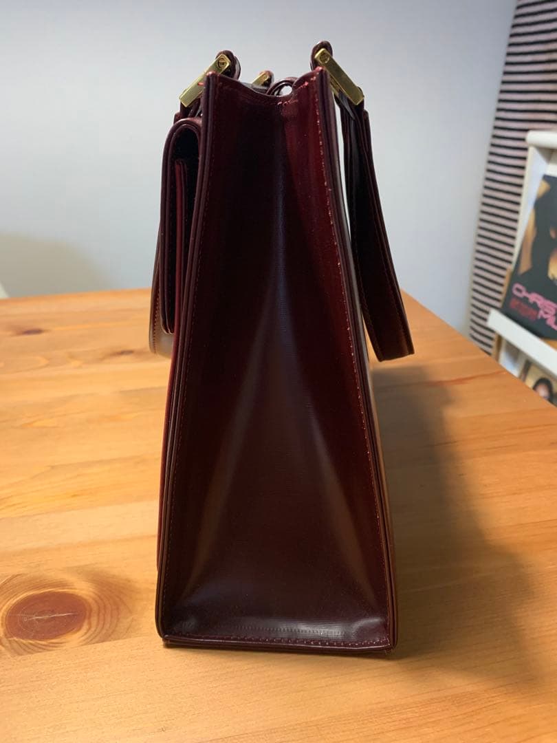 美品 イヴ サンローラン ヴィンテージ YSL バーガンディ レザー