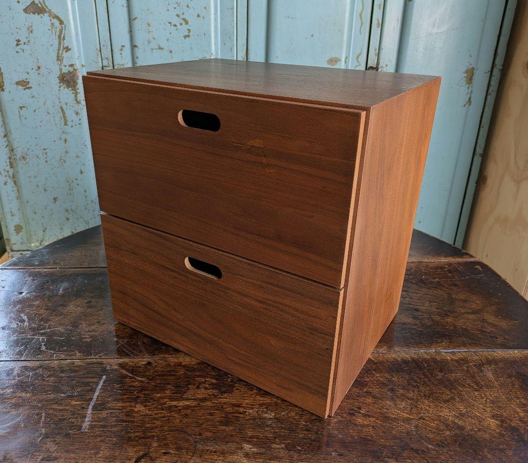 無印良品 スタッキングチェスト 引出し ウォールナット材　2段　棚