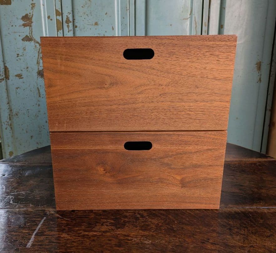 無印良品 スタッキングチェスト 引出し ウォールナット材　2段　棚