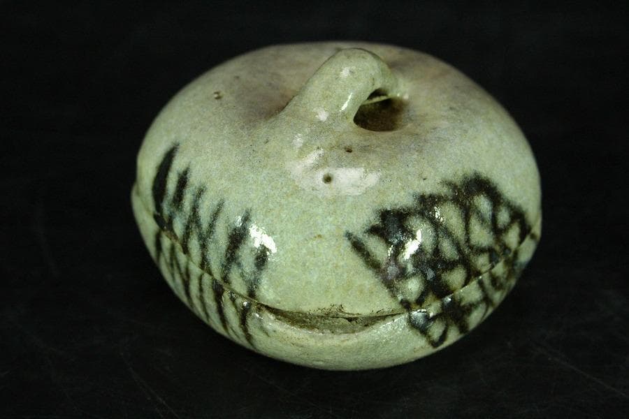 茶道具 古唐津 絵唐津 香合 時代物(K-XA861)